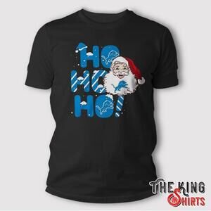 Hohoho Detroit Lions Christmas 2023 Retro Football Fan T-Shirt